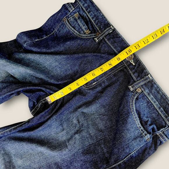 Calvin Klein Classic Bootcut Mid Rise Dark Blue Denim Jeans Womens Size 14X32 - Picture 9 of 11